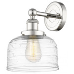 Bell Stem Wall Sconce - Polished Nickel / Clear Swirl