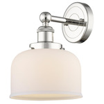 Bell Stem Wall Sconce - Polished Nickel / Matte White