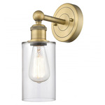 Clymer Wall Sconce - Brushed Brass / Clear