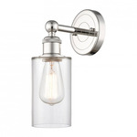 Clymer Wall Sconce - Polished Nickel / Clear