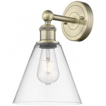 Berkshire Cone Wall Sconce - Antique Brass / Clear