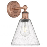 Berkshire Cone Wall Sconce - Antique Copper / Clear Seedy