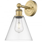 Berkshire Cone Wall Sconce - Brushed Brass / Clear