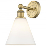 Berkshire Cone Wall Sconce - Brushed Brass / Matte White