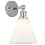Berkshire Cone Wall Sconce - Polished Chrome / Matte White