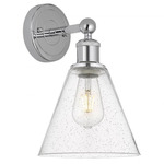 Berkshire Cone Wall Sconce - Polished Chrome / Clear Seedy