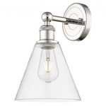 Berkshire Cone Wall Sconce - Polished Nickel / Clear