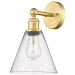 Berkshire Cone Wall Sconce - Satin Gold / Clear Seedy