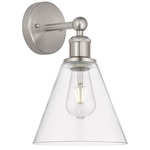 Berkshire Cone Wall Sconce - Satin Nickel / Clear