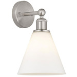 Berkshire Cone Wall Sconce - Satin Nickel / Matte White