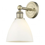 Bristol Glass Wall Light - Antique Brass / Matte White