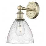 Bristol Glass Wall Light - Antique Brass / Clear Seedy