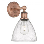 Bristol Glass Wall Light - Antique Copper / Clear Seedy