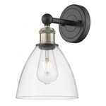 Bristol Glass Wall Light - Matte Black / Antique Brass / Clear