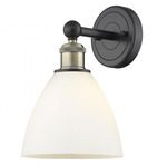Bristol Glass Wall Light - Matte Black / Antique Brass / Matte White