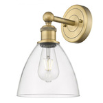 Bristol Glass Wall Light - Brushed Brass / Clear