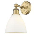 Bristol Glass Wall Light - Brushed Brass / Matte White