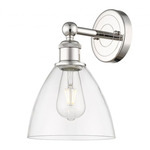 Bristol Glass Wall Light - Polished Nickel / Clear