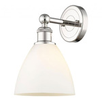 Bristol Glass Wall Light - Polished Nickel / Matte White