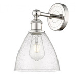 Bristol Glass Wall Light - Polished Nickel / Clear Seedy