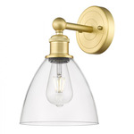 Bristol Glass Wall Light - Satin Gold / Clear