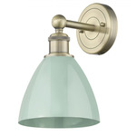 Plymouth Dome Wall Light - Antique Brass / Seafoam