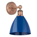 Plymouth Dome Wall Light - Antique Copper / Blue