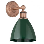 Plymouth Dome Wall Light - Antique Copper / Green