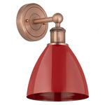 Plymouth Dome Wall Light - Antique Copper / Red