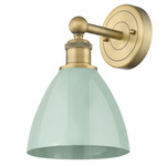 Plymouth Dome Wall Light - Brushed Brass / Seafoam