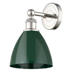Plymouth Dome Wall Light - Polished Nickel / Green