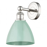 Plymouth Dome Wall Light - Polished Nickel / Seafoam