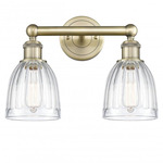 Brookfield Round Canopy Bathroom Vanity Light - Antique Brass / Clear