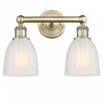 Brookfield Round Canopy Bathroom Vanity Light - Antique Brass / White
