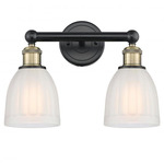 Brookfield Round Canopy Bathroom Vanity Light - Matte Black / Antique Brass / White