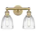 Brookfield Round Canopy Bathroom Vanity Light - Brushed Brass / Clear