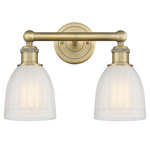 Brookfield Round Canopy Bathroom Vanity Light - Brushed Brass / White