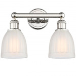 Brookfield Round Canopy Bathroom Vanity Light - Polished Nickel / White