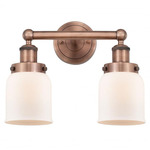 Bell Small Bathroom Vanity Light - Antique Copper / Matte White