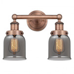 Bell Small Bathroom Vanity Light - Antique Copper / Smoked