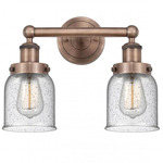 Bell Small Bathroom Vanity Light - Antique Copper / Clear Seedy