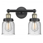 Bell Small Bathroom Vanity Light - Matte Black / Antique Brass / Clear Seedy