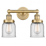 Bell Small Bathroom Vanity Light - Brushed Brass / Clear