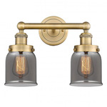 Bell Small Bathroom Vanity Light - Brushed Brass / Smoked