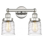 Bell Small Bathroom Vanity Light - Polished Nickel / Clear Swirl
