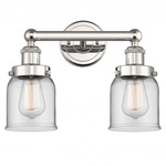 Bell Small Bathroom Vanity Light - Polished Nickel / Clear