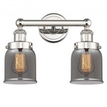 Bell Small Bathroom Vanity Light - Polished Nickel / Smoked