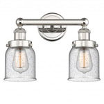 Bell Small Bathroom Vanity Light - Polished Nickel / Clear Seedy