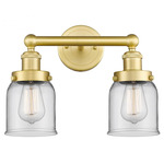 Bell Small Bathroom Vanity Light - Satin Gold / Clear