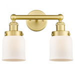 Bell Small Bathroom Vanity Light - Satin Gold / Matte White